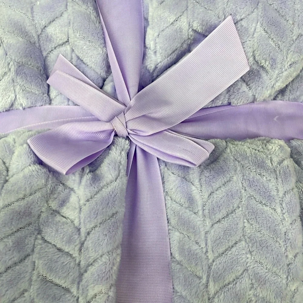 Lilac Chevron Plush Blanket - Picture 1 of 3